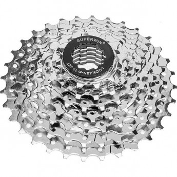 Кассета CS-04 SUPERWIN (11-32 зубца) 8 скоростей, хромированная Кассета CS-04 SUPERWIN (11-32 зубца) 8 скоростей, хромированная