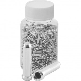 Наконечник троса диам. 1,0-1,8 мм, алюминиевый, банка 500шт. Наконечник троса диам. 1,0-1,8 мм, алюминиевый, банка 500шт.
